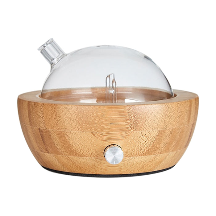 150ML Elegant Wood & Glass Essential Oil Diffuser - Aromatherapy Meets Artistic Craftsmanship with Waterless Nebulizing for Home, Office, Spa