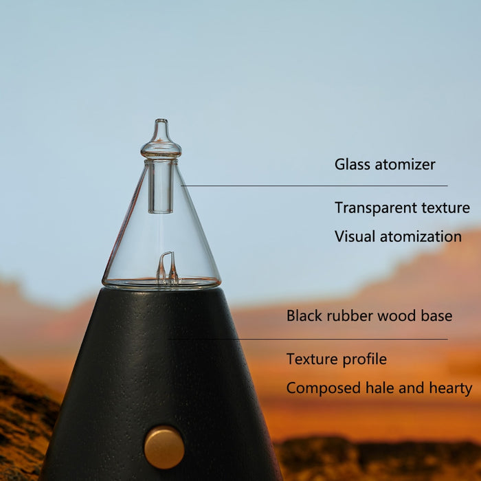Ultrasonic Aromatherapy Nebulizer: Handcrafted Glass & Hevea Wood Essential Oil Diffuser