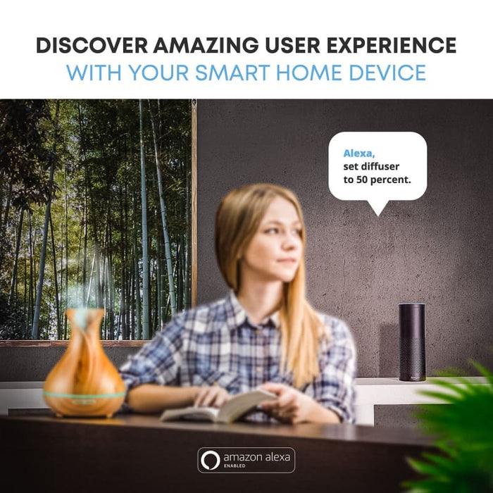 Smart Wifi Wireless Essential Oil Diffuser with Alexa Google App Voice Control 400ml - $67.97