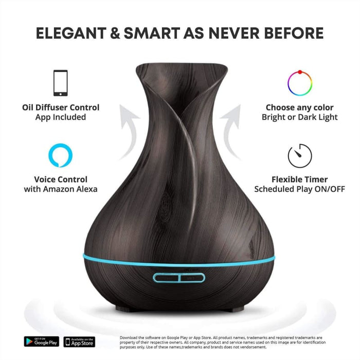Smart Wifi Wireless Essential Oil Diffuser with Alexa Google App Voice Control 400ml - $67.97